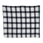 Soft plaid fleece blanket - white - Image 3