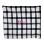 Soft plaid fleece blanket - white - Image 5