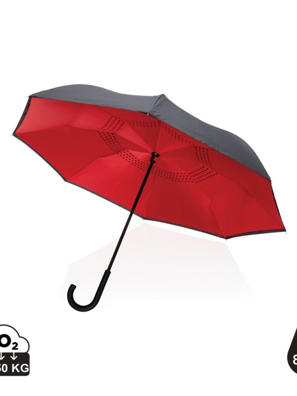 23" Impact AWARE™ RPET 190T reversible umbrella - red