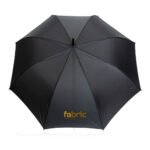 27" Impact AWARE™ RPET 190T auto open bamboo umbrella - black - Image 6