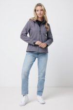 Iqoniq Makalu women recycled polyester soft shell jacket - vulcano heather grey - Image 6