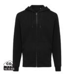 Iqoniq Abisko recycled cotton zip through hoodie - black