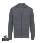 Iqoniq Abisko recycled cotton zip through hoodie - heather anthracite