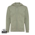 Iqoniq Abisko recycled cotton zip through hoodie - heather green