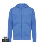 Iqoniq Abisko recycled cotton zip through hoodie - heather blue